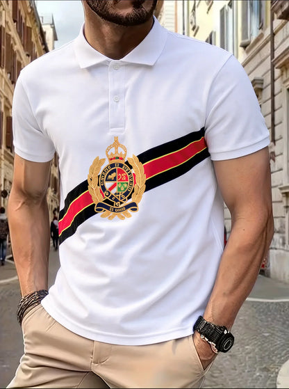 Men's polo shirt survival of the fittest cotton embroidery stitching color classic fashion original design pure cotton quality