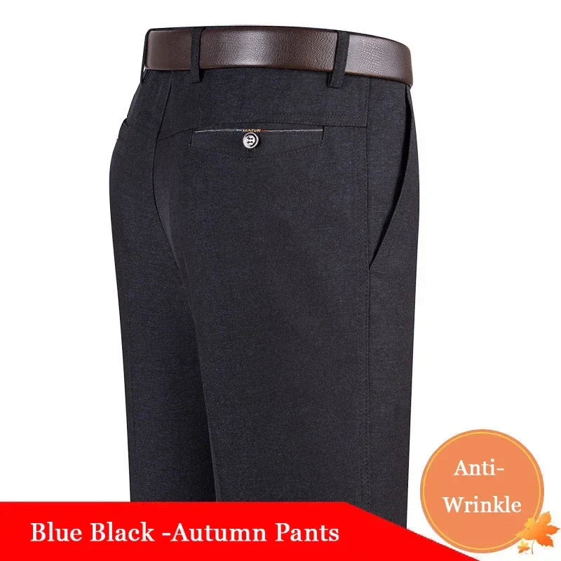 Men's Summer Dress Pants Grey Formal Classic Business Suit Pants Casual Dress Suit Office Work Slim Fit Male Trousers GOZBKF