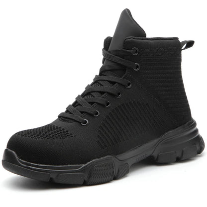 Fashion Safety Boots Men Steel Toe Work Shoes High Top Safety Work Boots Male Anti-smash Construction Protective Footwear
