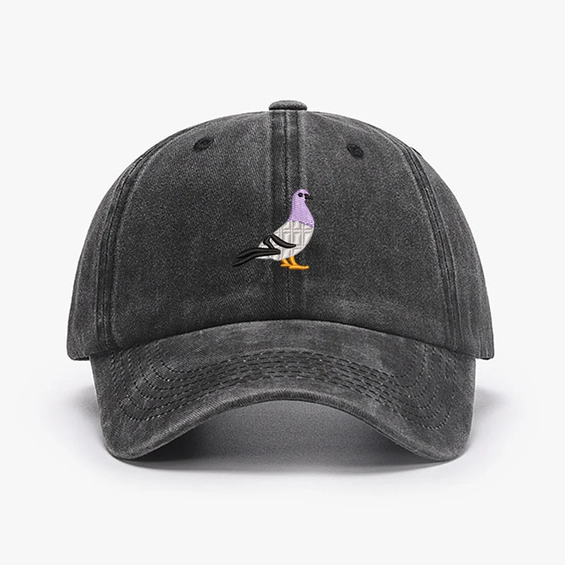 Embroidery Pigeon Design Spring vintage Baseball caps Men Women Water Washed Sunscreen Sun Hat Sports Fishing Sunshade Dad Hat