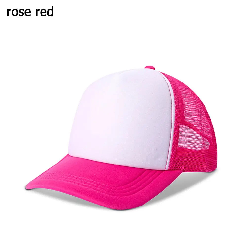 Fashion Unisex Plain Baseball Cap Adjustable Trucker Baseball Cap Snapback Mesh Curved Mens Womens Sun Summer Hat
