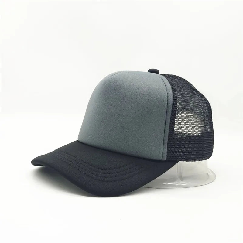 Unisex 5 Panel Trucker Hat For Adult Summer Net Baseball Cap Men