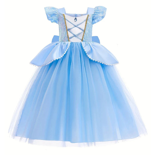 Kids Princess Costume Children Elsa Anna Halloween Dress Girl Cinderella Snow White Dress Rapunzel Mermaid Pageant Disguise