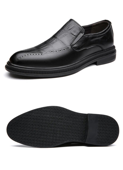 2026 Spring Autumn New Designer Brogue Shoes for Men Fashion Business Casual Shoes Male Solid Color Leather Shoe Loafers Man