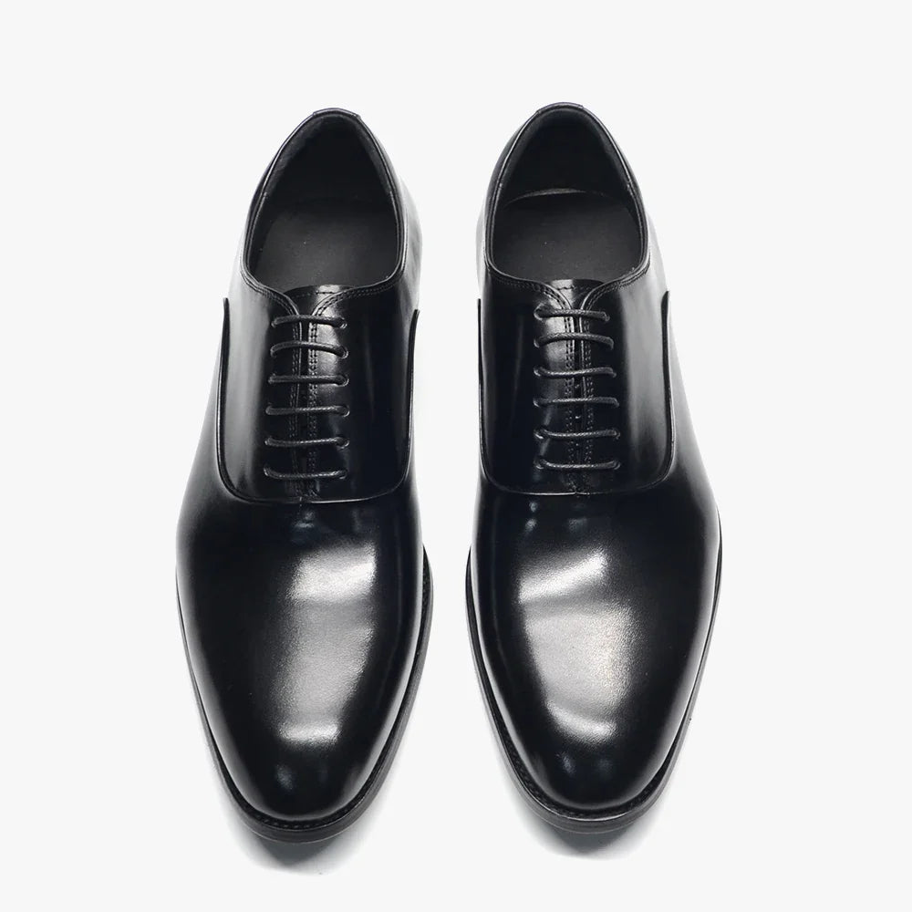 Italian Classic Mens Oxford Dress Shoes Genuine Leather Lace-up Plain Toe Burgundy Black Business Wedding Formal Shoes for Men