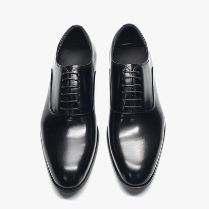 Italian Classic Mens Oxford Dress Shoes Genuine Leather Lace-up Plain Toe Burgundy Black Business Wedding Formal Shoes for Men