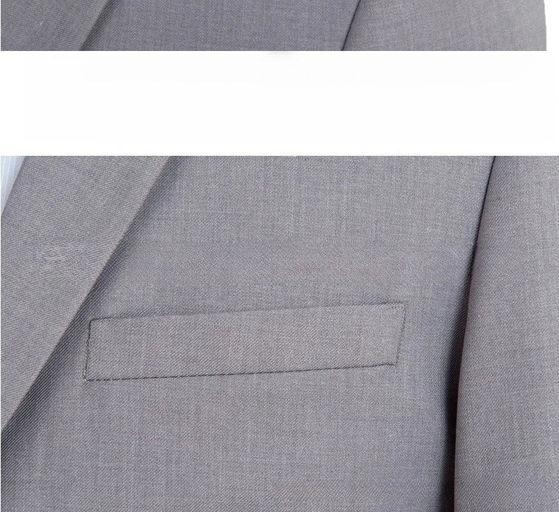 Plus Size Man Suit Set Solid Color Single Breasted Jacket Vest Pants For Host Groom Groomsmen Grey Black Navy 3-Piece Suit Set