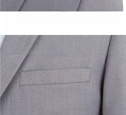 Plus Size Man Suit Set Solid Color Single Breasted Jacket Vest Pants For Host Groom Groomsmen Grey Black Navy 3-Piece Suit Set