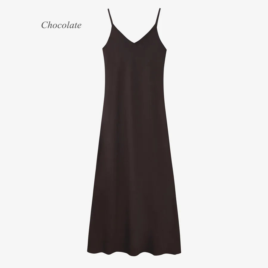 woman clothes thicken ribbing closed-fit wrap tops + Satin Adjustable straps dress (ship out in 1 day)