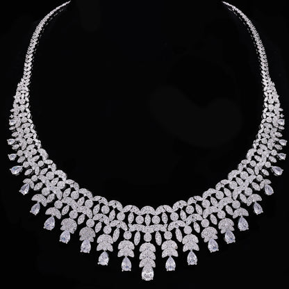 2024 Hot selling 4-piece Bride Wedding Jewelry Set with Cubic Zirconia Dubai Luxury Jewelry Set
