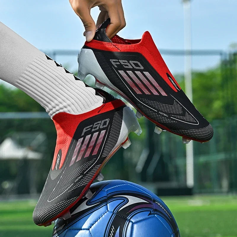 New Men Soccer Shoes Outdoor Sport Football Boots Training Breathable Match Boys Adult Cleats Non Slip Long Spikes Comfortable