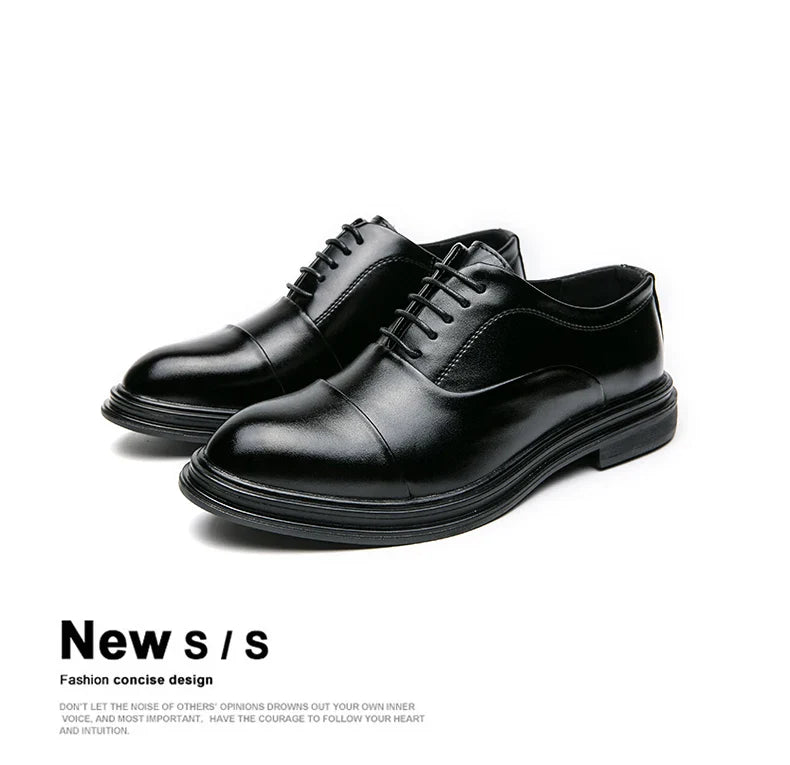 Men Genuine Leather Shoes Fashion Men Comfortable Daily Business Casual Formal Lace-up Men Dress Footwear Shoes Chaussure Homme