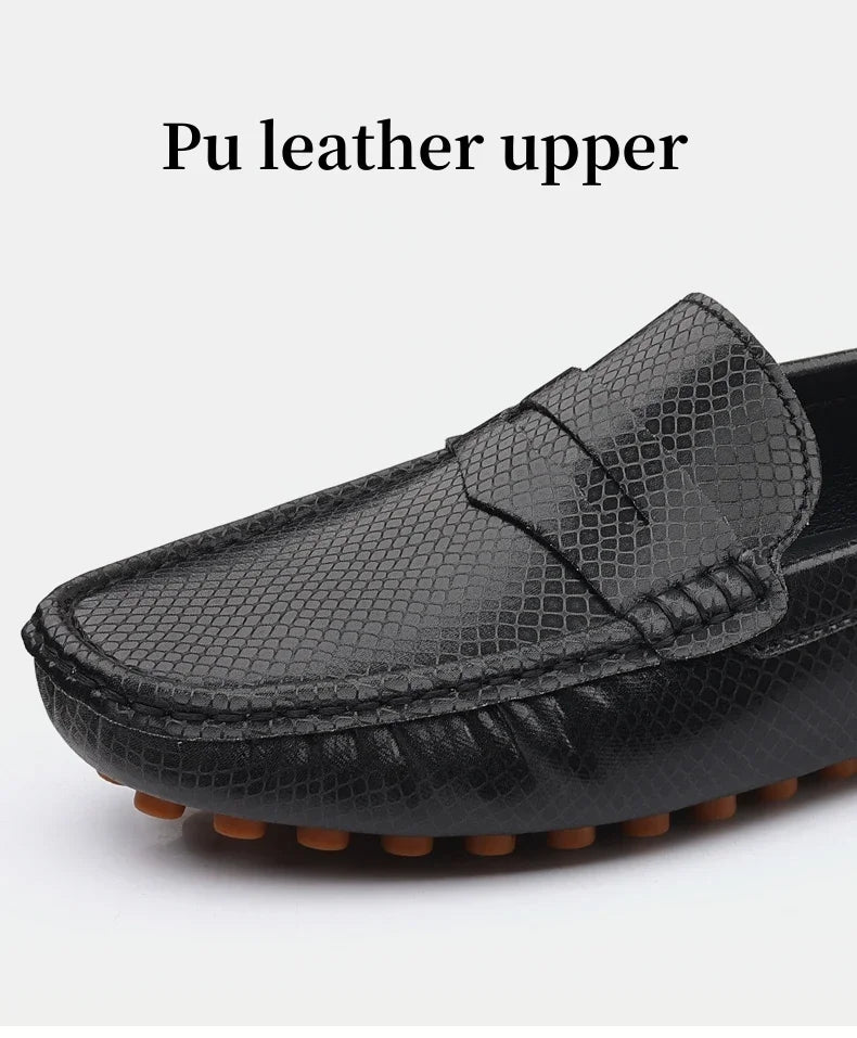 Mocassins Masculinos de Couro Azul de Luxo Moda Casual Confortável para Homens Designer Sapatos Slip-on Planos Masculinos zapatos hombre
