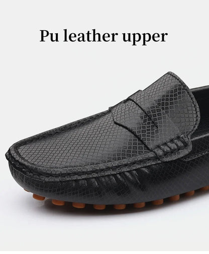Mocassins Masculinos de Couro Azul de Luxo Moda Casual Confortável para Homens Designer Sapatos Slip-on Planos Masculinos zapatos hombre