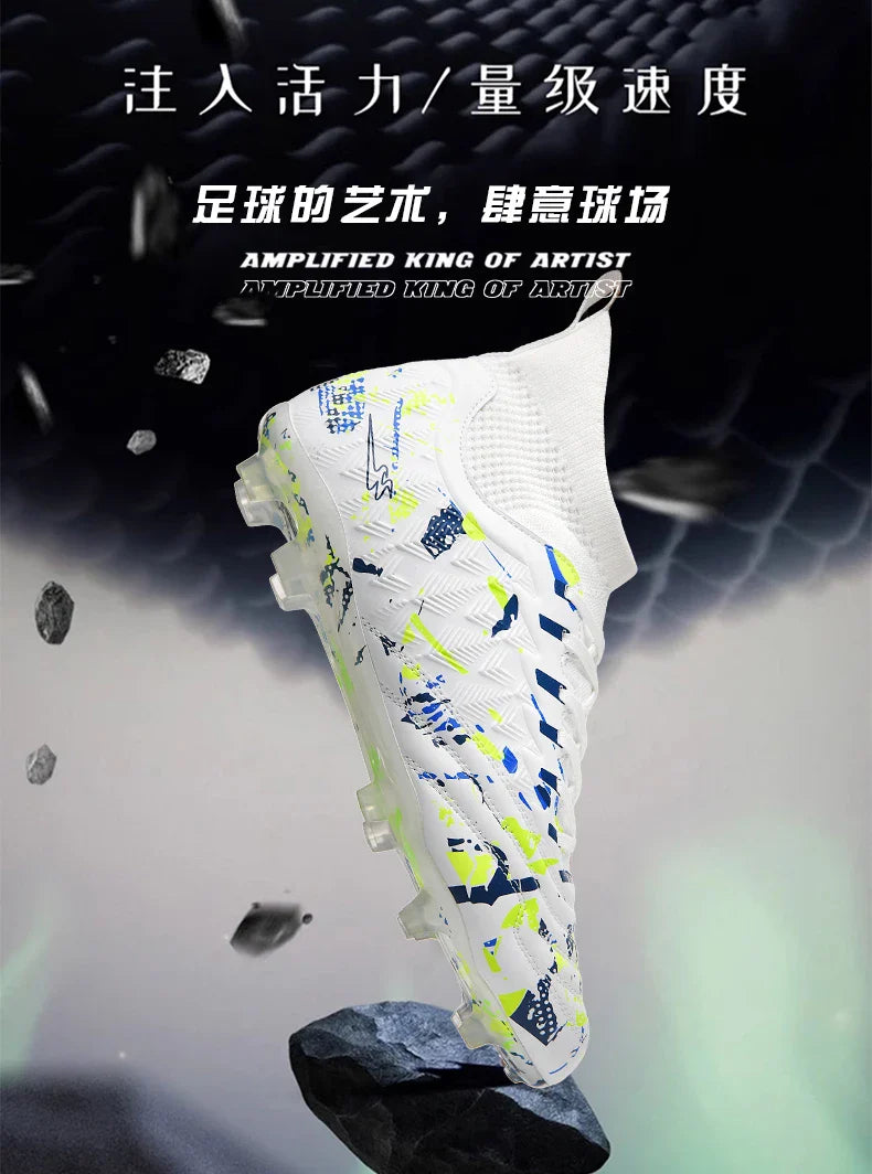 Double Star 2026 New High-Top Soccer Shoes, AG Long Studs, for Teens, Primary School Students, Adults & Kids, Professional Match