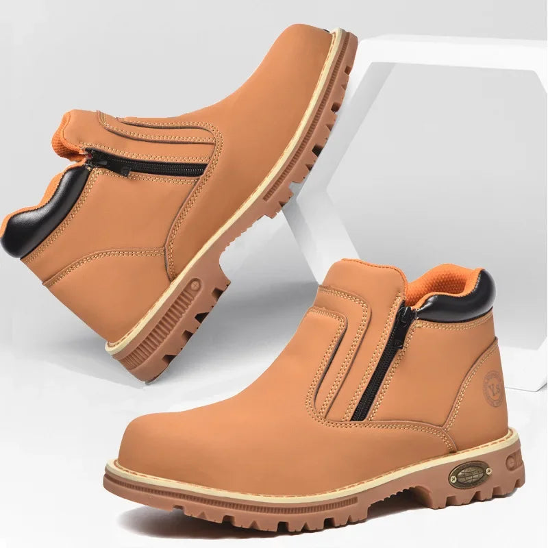 2025 Work Shoes for Men Waterproof Safety Shoes Man Anti Spark Leather Boots Man Anti Puncture Anti Slip Welder Shoe