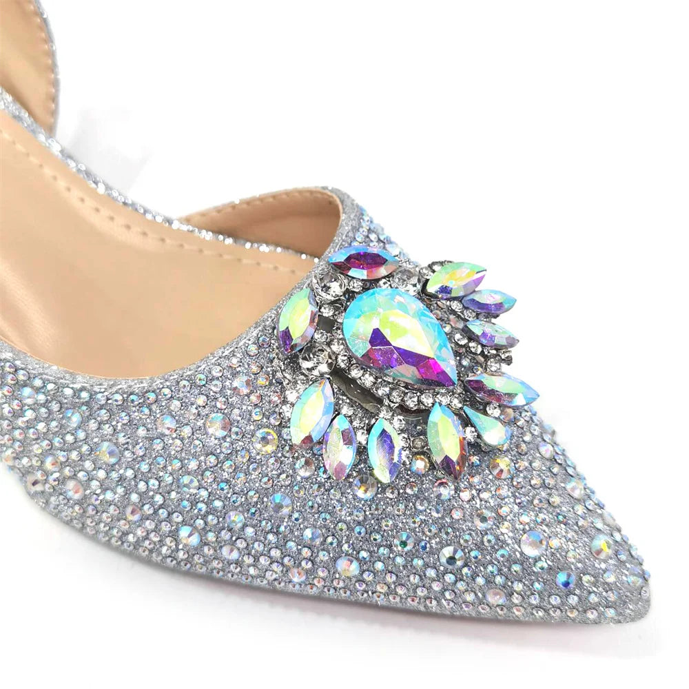 Fashionable Red Color Pointed Top Ladies Shoes Matching Bag Set For Nigerian Women Wedding Party Pump