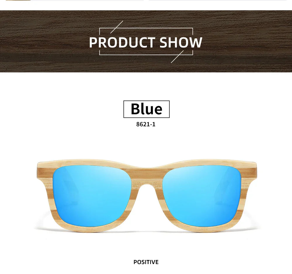 Natural Zebra bamboo adult sunglasses Manual polarized glasses Mirror coated lens Glasses Gift box 8621C
