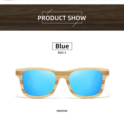 Natural Zebra bamboo adult sunglasses Manual polarized glasses Mirror coated lens Glasses Gift box 8621C