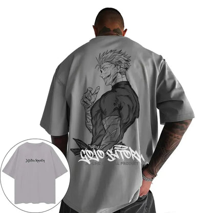Jujutsu Kaisen Japanese Anime Satoru Gojo Summer Men's Cotton T-Shirt Boy Y2k Harajuku Kids Parent-Child Trend Short Sleeve