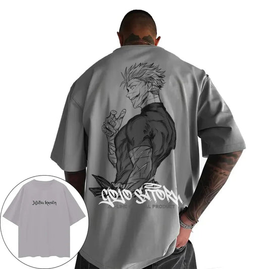 Jujutsu Kaisen Japanese Anime Satoru Gojo Summer Men's Cotton T-Shirt Boy Y2k Harajuku Kids Parent-Child Trend Short Sleeve