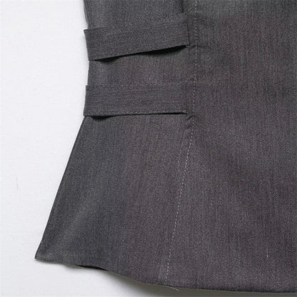 Women's two-tone double-breasted high-neck sleeveless top, waist-cinching slim-fit high-street casual women's vest, 2026 new