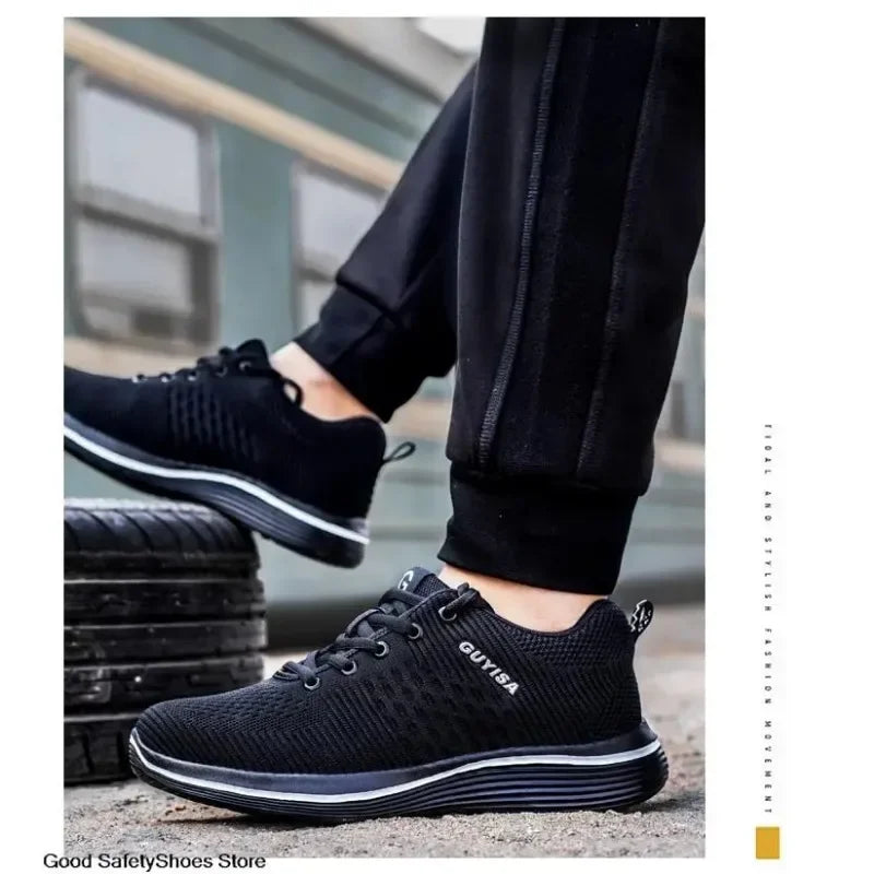 Steel Toe Safety Shoes  Anti Smashing Lightweight Work Sports Shoes  Indestructible Breathable Work Safety Shoes  Men's Comfort