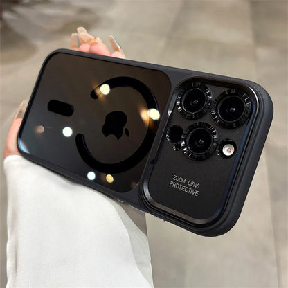 Luxury Magnetic Metal Lens Bumper Protection Case For iPhone 17 16 15 14 13 Pro Max Plus For Magsafe Acrylic Translucency Cover