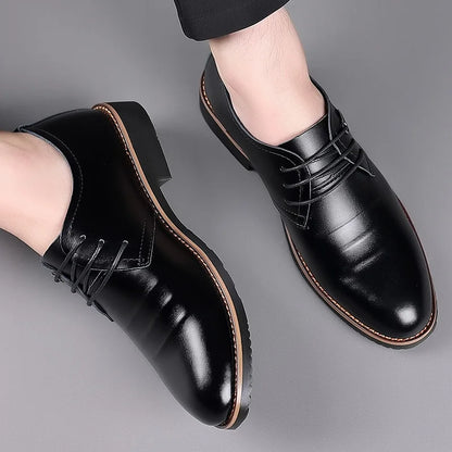 Mens Formal Business Oxford Shoes Classic Leather Dress Shoes for Wedding and Office