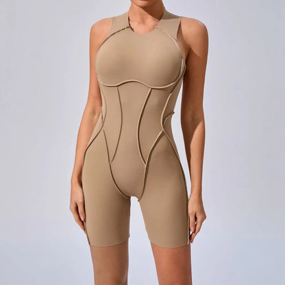 Women's High Elasticity Sports Bodysuit Kit Yoga Fitness Jumpsuit Open Back Hip-Lift Outdoors Gym Workout Sexy Fitness Outfit
