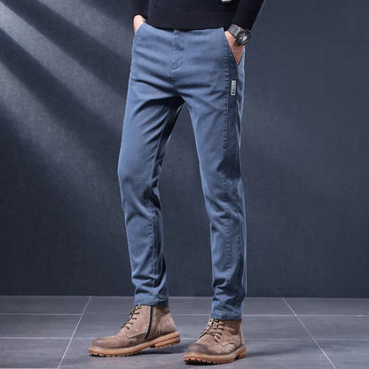 Classic Slim Fit Mens Casual Pants Breathable Straight Stretch Korean Business Trousers Spring Autumn New Fashion Male Clothing