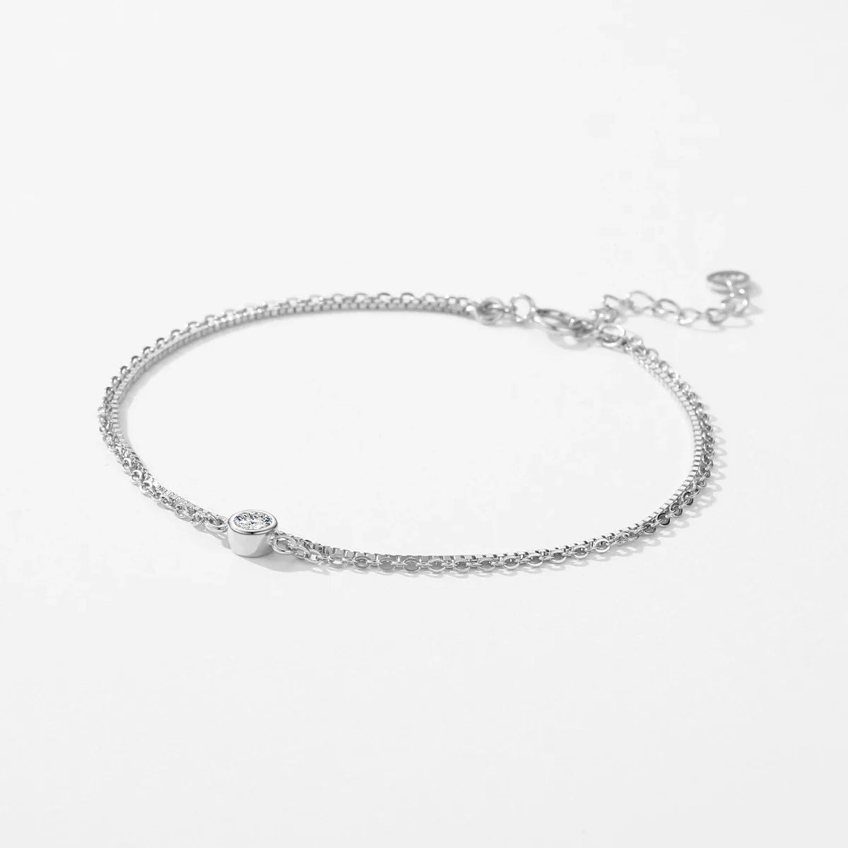 Minimalist Stackable Bracelet Real 925 Sterling Silver Double Layer Link Chian Bracelets For Women Party Fine Jewelry