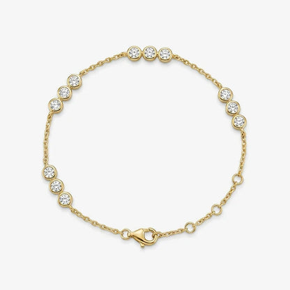 3mm Bubbles Adjustable Real All Moissanite Bracelets for Women Men Classic Lab Diamond Chain S925 Sterling Silver Jewelry