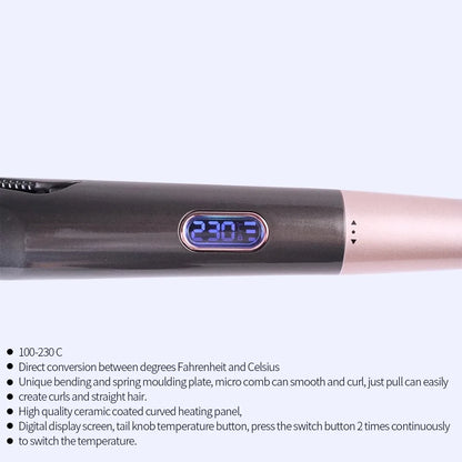 2026 New Hair Straightener Curler 2 in 1 Negative Ion Fast Heating Styling Iron Professional Flat Iron Curling Tool Home Travel