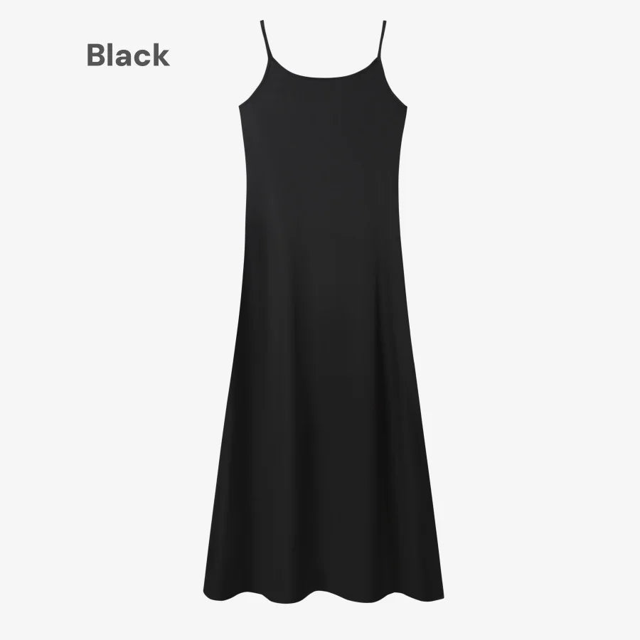 woman clothing mockneck + elegance slip satin dress matching look adjustable maxi floor length lady wear
