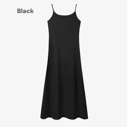 elegance slip satin dress + knitting cross top +mockneck woman clothing set adjustable maxi floor length