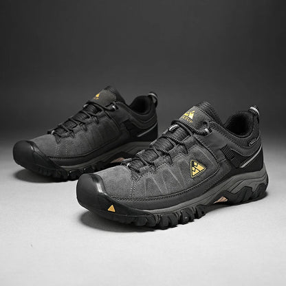 High Quality Men Hiking Shoes Durable Leather Climbing Shoes Outdoor Walking Sneakers Rubber Sole Factory Outlet