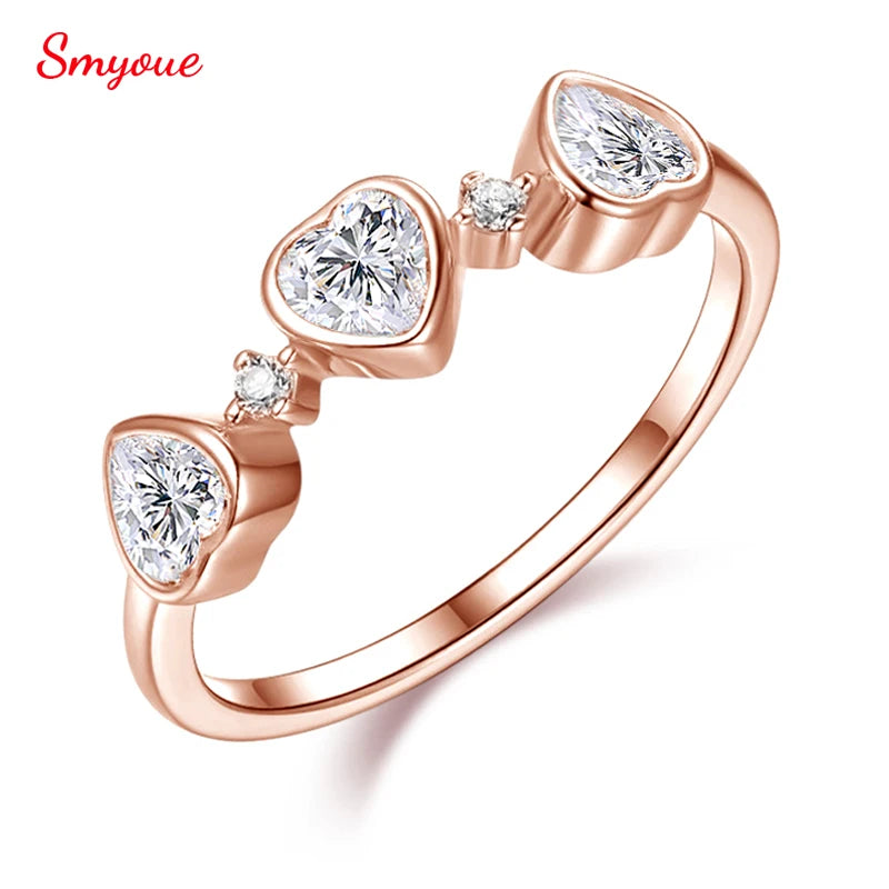 4*4mm Heart Cut Women Moissanite Rings Jewelry Wedding Band for Couples 100% Real Pure 925 Silver Birthday Gift Wholesale