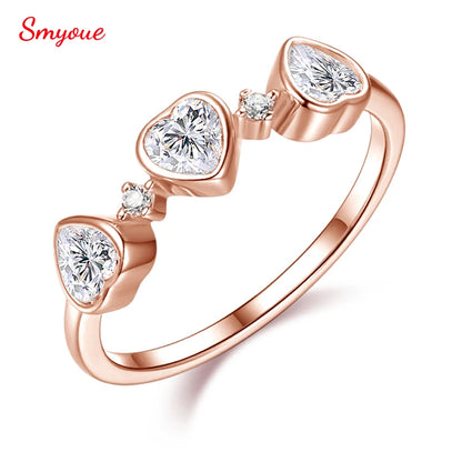 4*4mm Heart Cut Women Moissanite Rings Jewelry Wedding Band for Couples 100% Real Pure 925 Silver Birthday Gift Wholesale