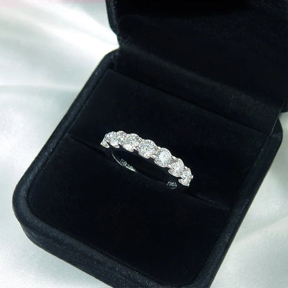 3/4mm Sparkling Moissanite Stackable Ring Certified Wedding Band for Women 100% Real Pure 925 Silver Rings Jewelry