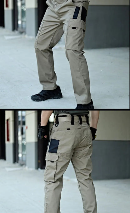 2024 Men's Tactical Pants City Casual Cargo Trousers Waterproof Multi-pocket Wear-Resistant Outdoor Training Work Male Trousers