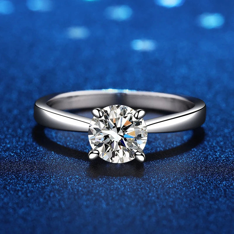 0.5ct 1ct 2ct D Color Moissanite Engagement Ring for Women S925 Sterling Silver Lab Diamond Promise Wedding Band Jewelry