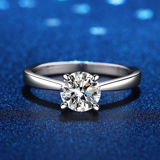0.5ct 1ct 2ct D Color Moissanite Engagement Ring for Women S925 Sterling Silver Lab Diamond Promise Wedding Band Jewelry