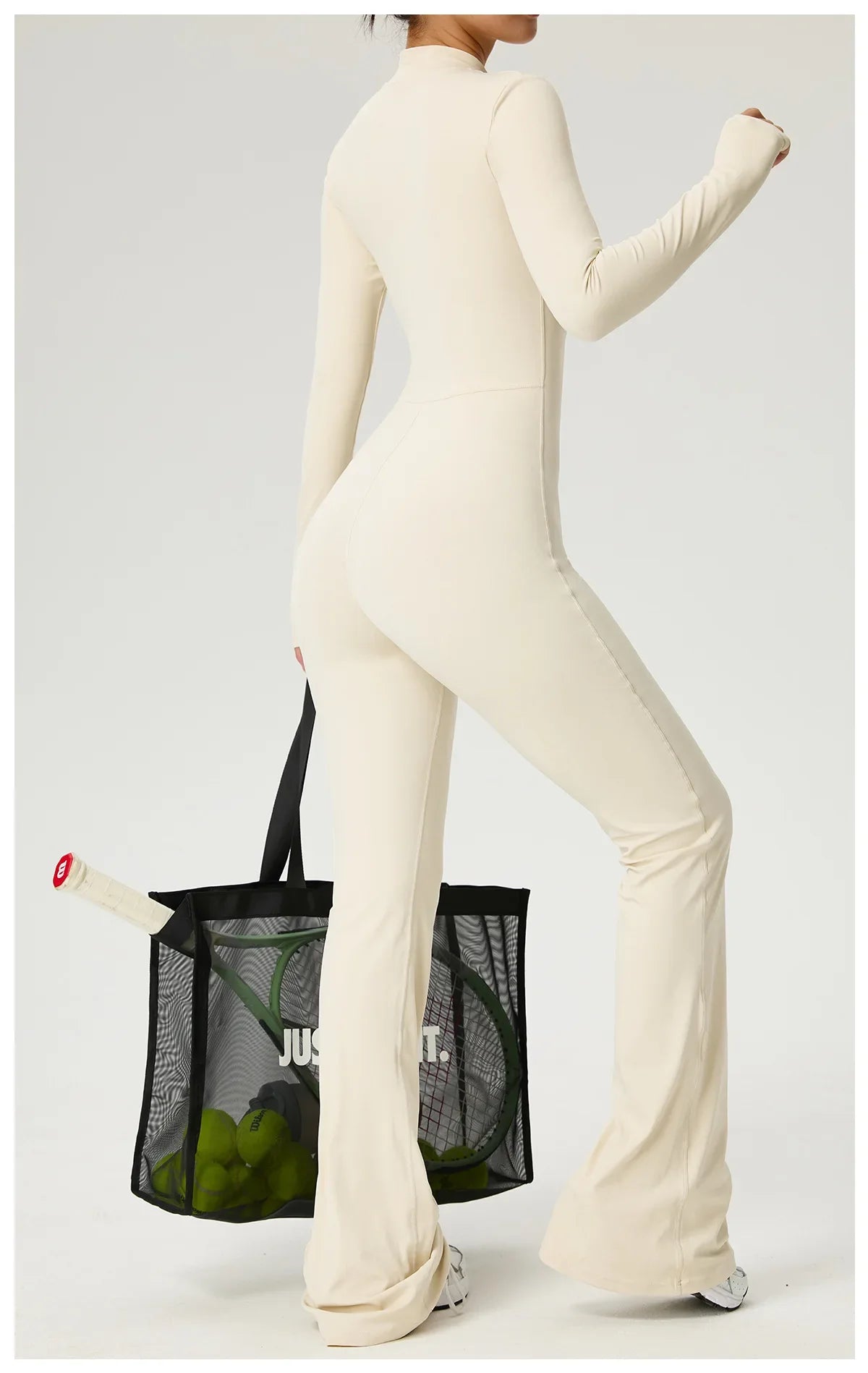 Zipper Jumpsuit Flared Pants Women Clothing Sportswear Gym Yoga Sport Sets Spandex Nylon Workout Sets Women Tracksuit