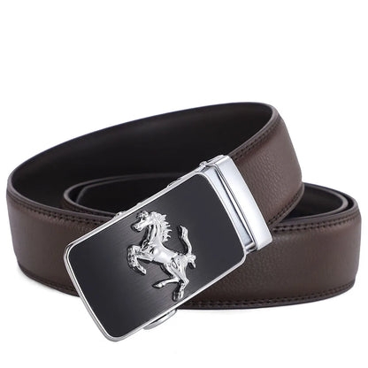 Automatic Buckle Men's Leather Belts Formal Eagle Horse Belt for Men Luxury Designer Brands Male Waist Strap Fashion Accessories