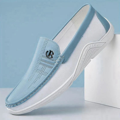 Men's Fashionable Comfortable Soft Casual Loafers Slip-On Shoes Trendy Anti-Slip Leather Footwear for Casual Wear-6601