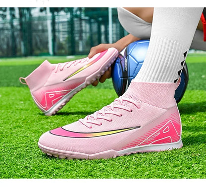 New Men Football Boots Match Outdoor Long Spikes Soccer Shoes Cleats Comfortable Training Sport Adult Breathable Boys Non Slip