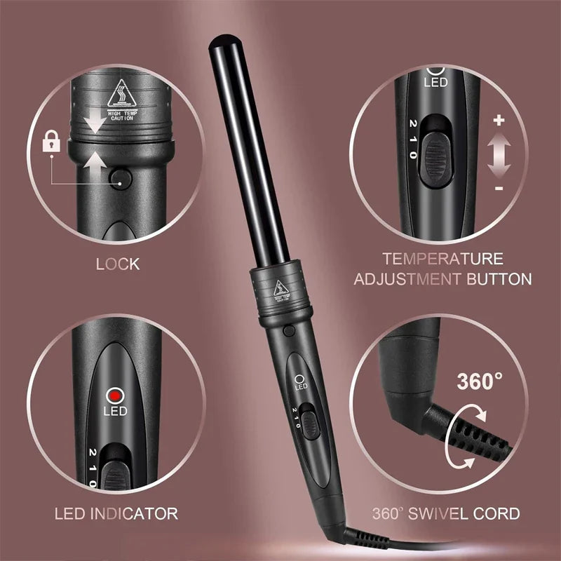 PTC Heating Multi-function Rotary Curling iron 5 in 1 interchangeable Curling tool Quickly heating ceramic barrel curling iron