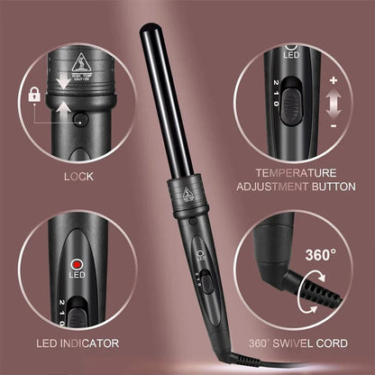 PTC Heating Multi-function Rotary Curling iron 5 in 1 interchangeable Curling tool Quickly heating ceramic barrel curling iron