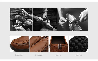 Sapatos Casuais Masculinos Respiráveis Mocassins Tênis Moda Confortável Plano Feito à Mão Retrô Lazer Mocassins Sapatos Masculinos